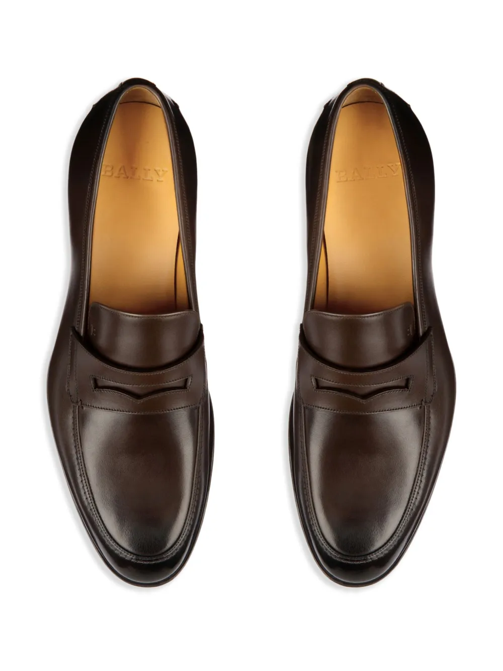 Bally Webb Men's Calf Leather Loafer In Dark Brown wide foot morphology