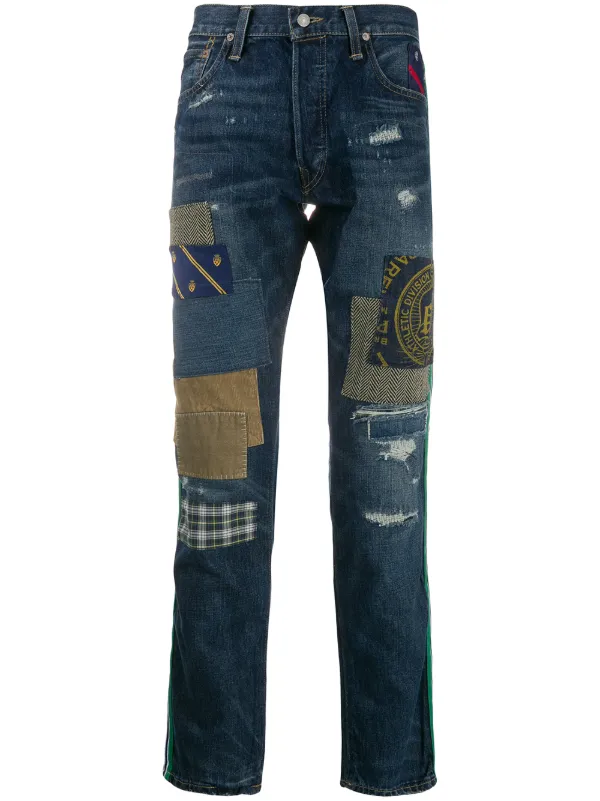 polo ralph lauren jeans with patches