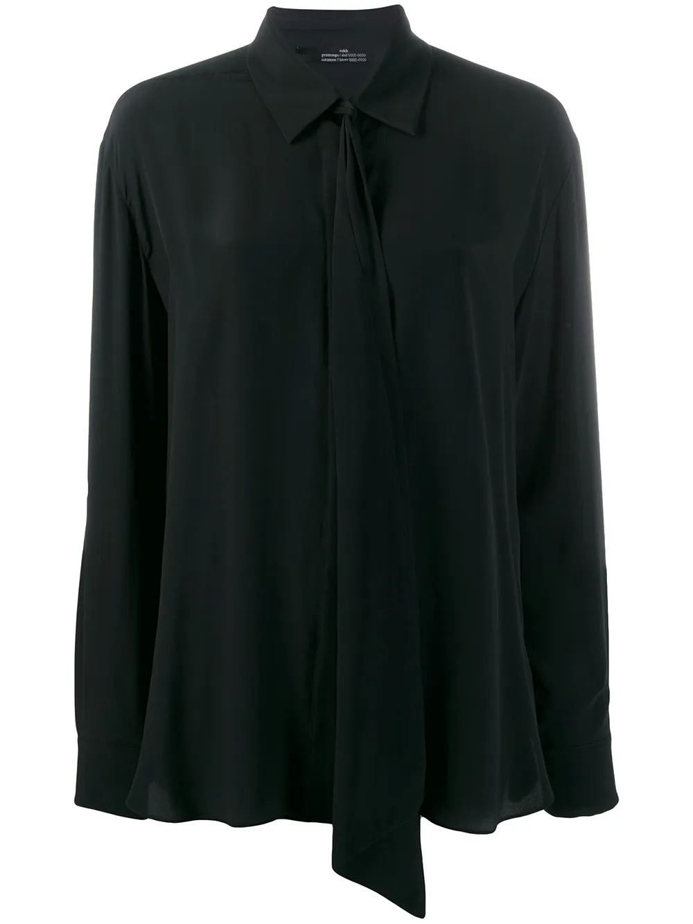 Rokh Shirt met strikkraag Zwart