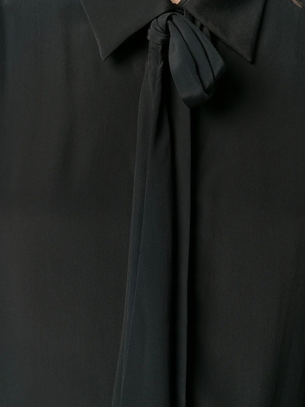 Rokh Shirt met strikkraag Zwart