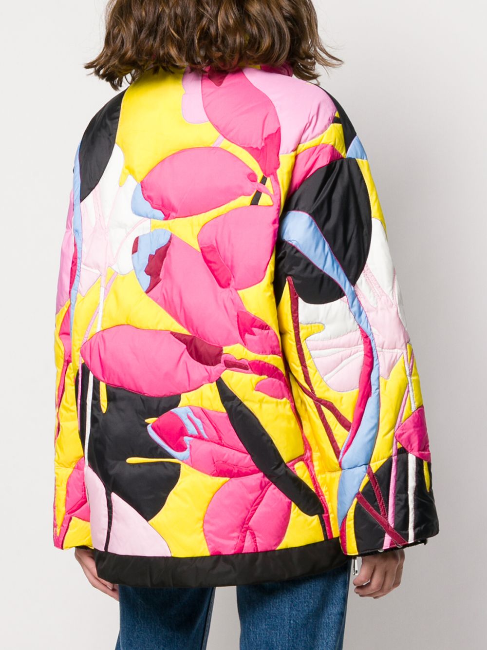 фото Moncler куртка-пуховик с цветочным принтом