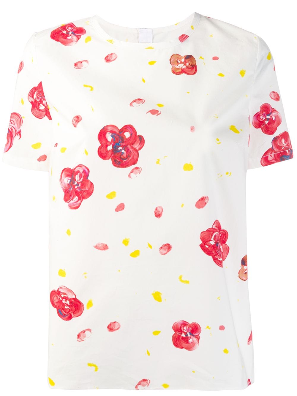 фото Marni поплиновая футболка с цветочным принтом