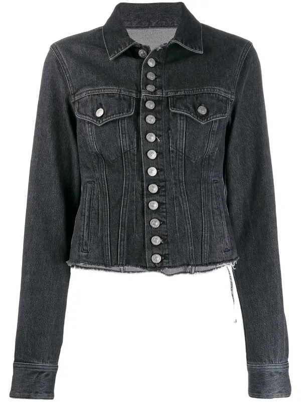 fray hem denim jacket