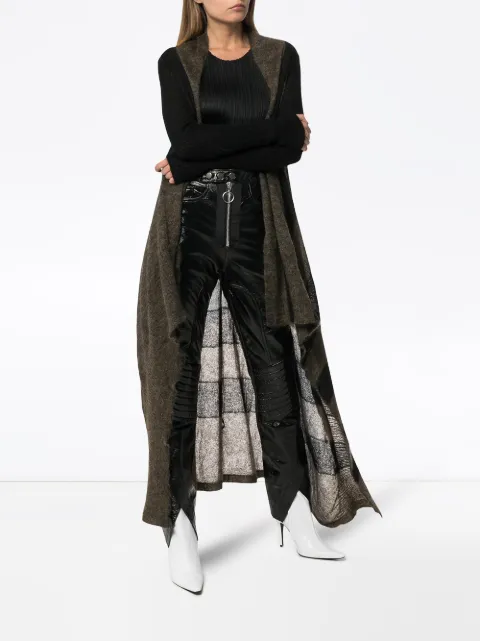 RICK OWENS LONG ASYMMETRIC CARDIGAN