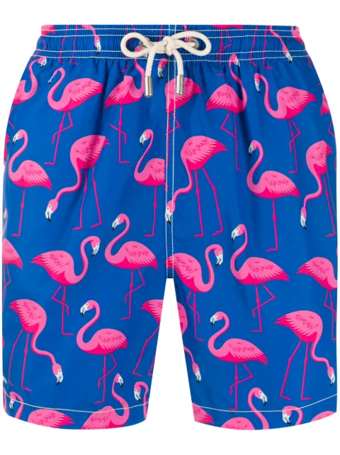Mc2 Saint Barth Flamingo Swim Shorts - Blue In Blue