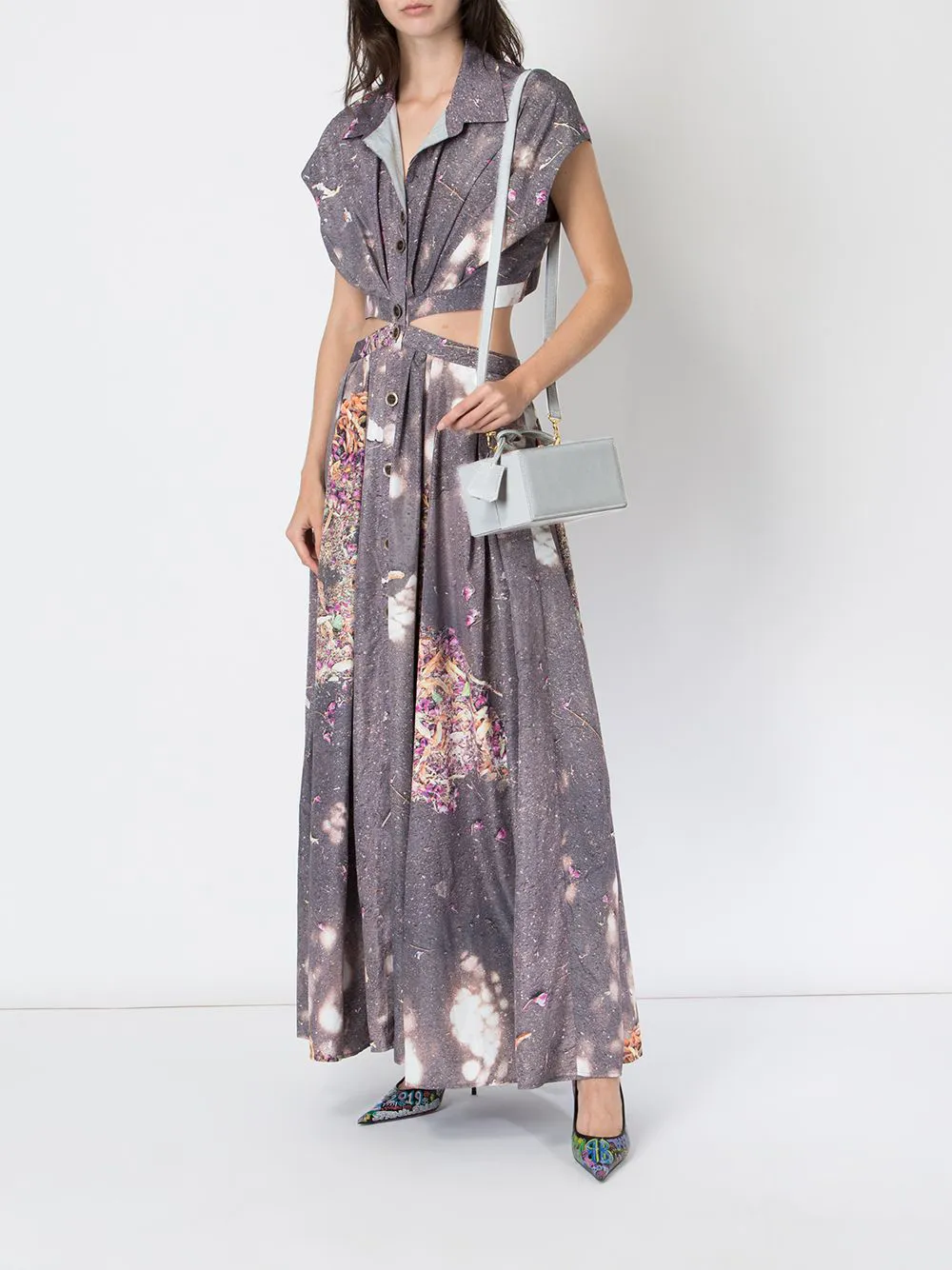 Natasha Zinko Rechthoekige clutch box Grijs