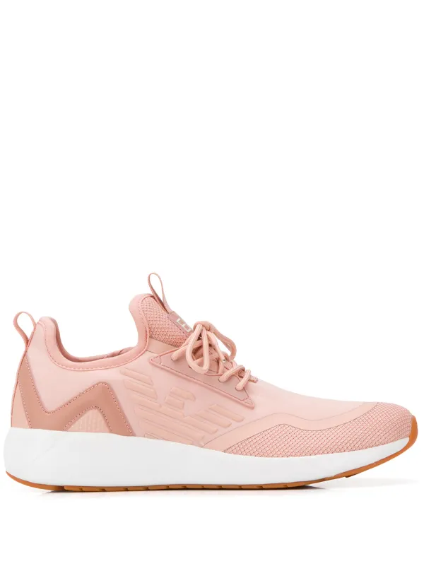 ea7 logo embossed trainers