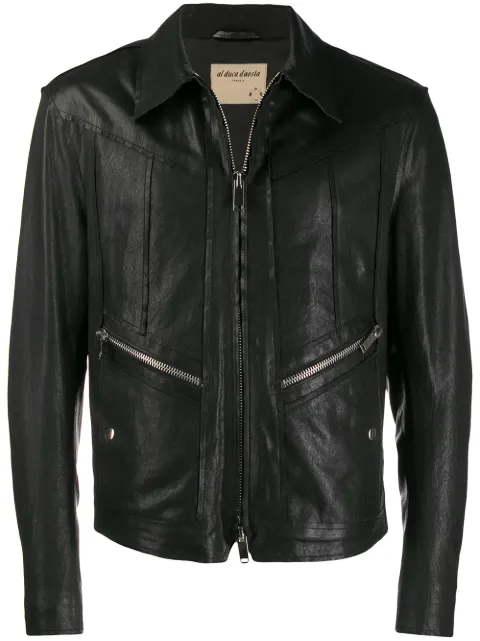 Al Duca D’Aosta 1902 zipped leather jacket
