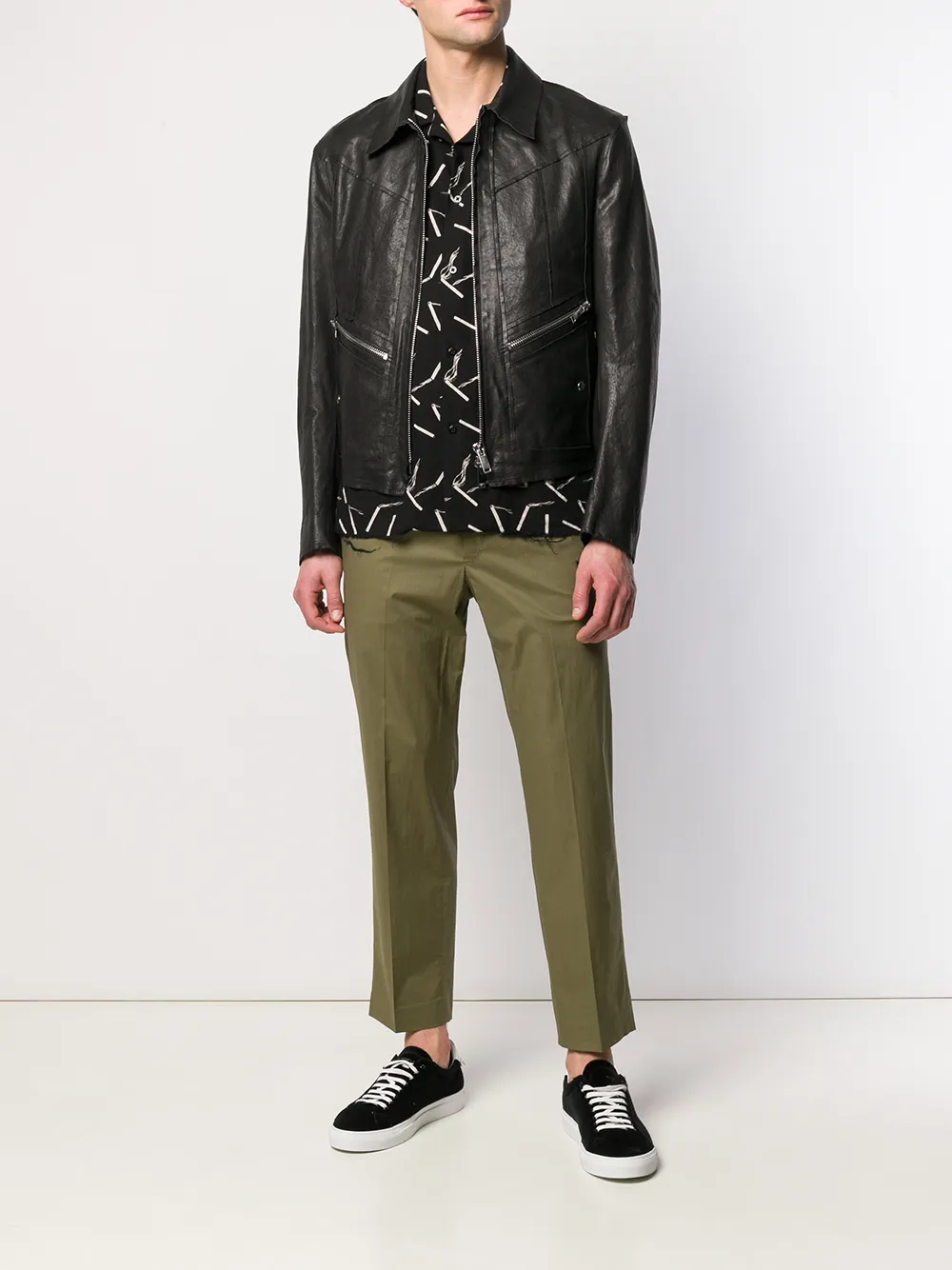  Al Duca D’aosta 1902 Lederjacke Mit Reißverschluss   Schwarz 