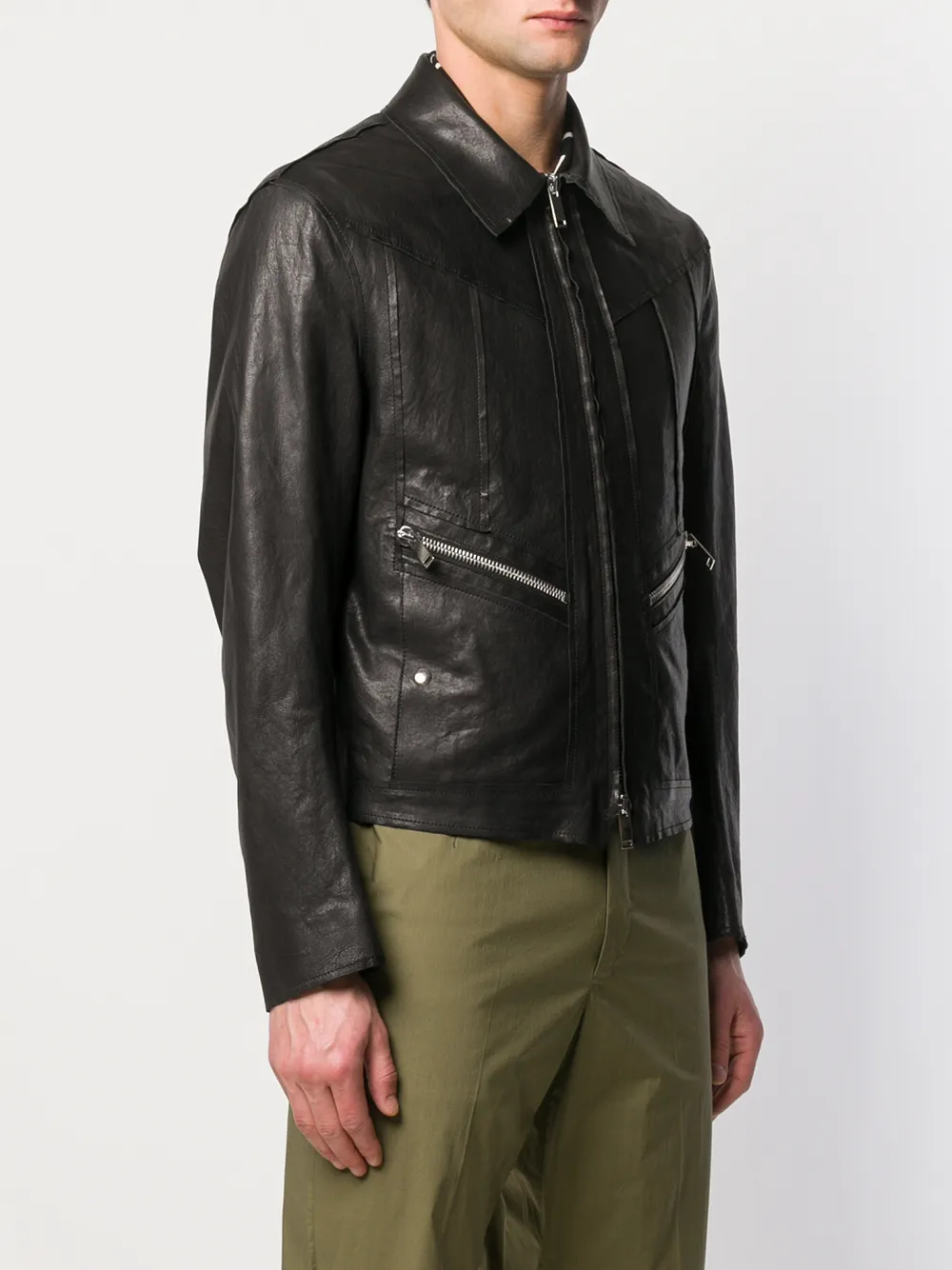  Al Duca D’aosta 1902 Lederjacke Mit Reißverschluss   Schwarz 