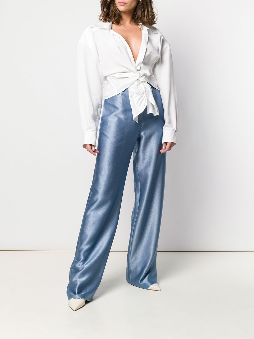 Giorgio Armani Silk Wide Leg Trousers - Farfetch