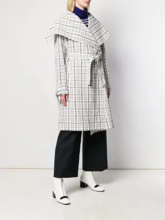 belted checked coat展示图