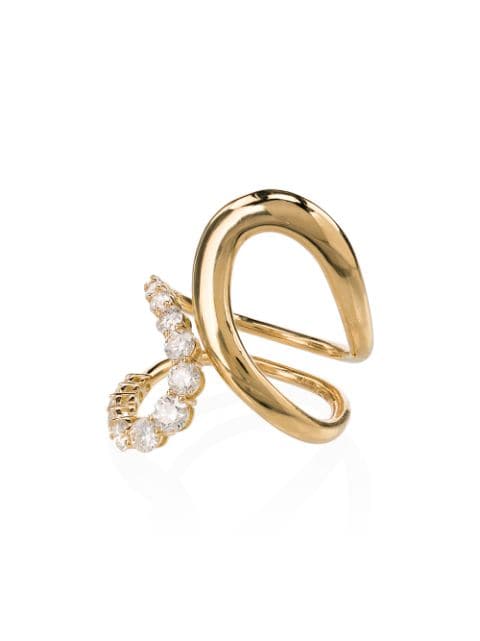Melissa Kaye anillo Aria Jane en oro amarillo de 18kt con diamantes