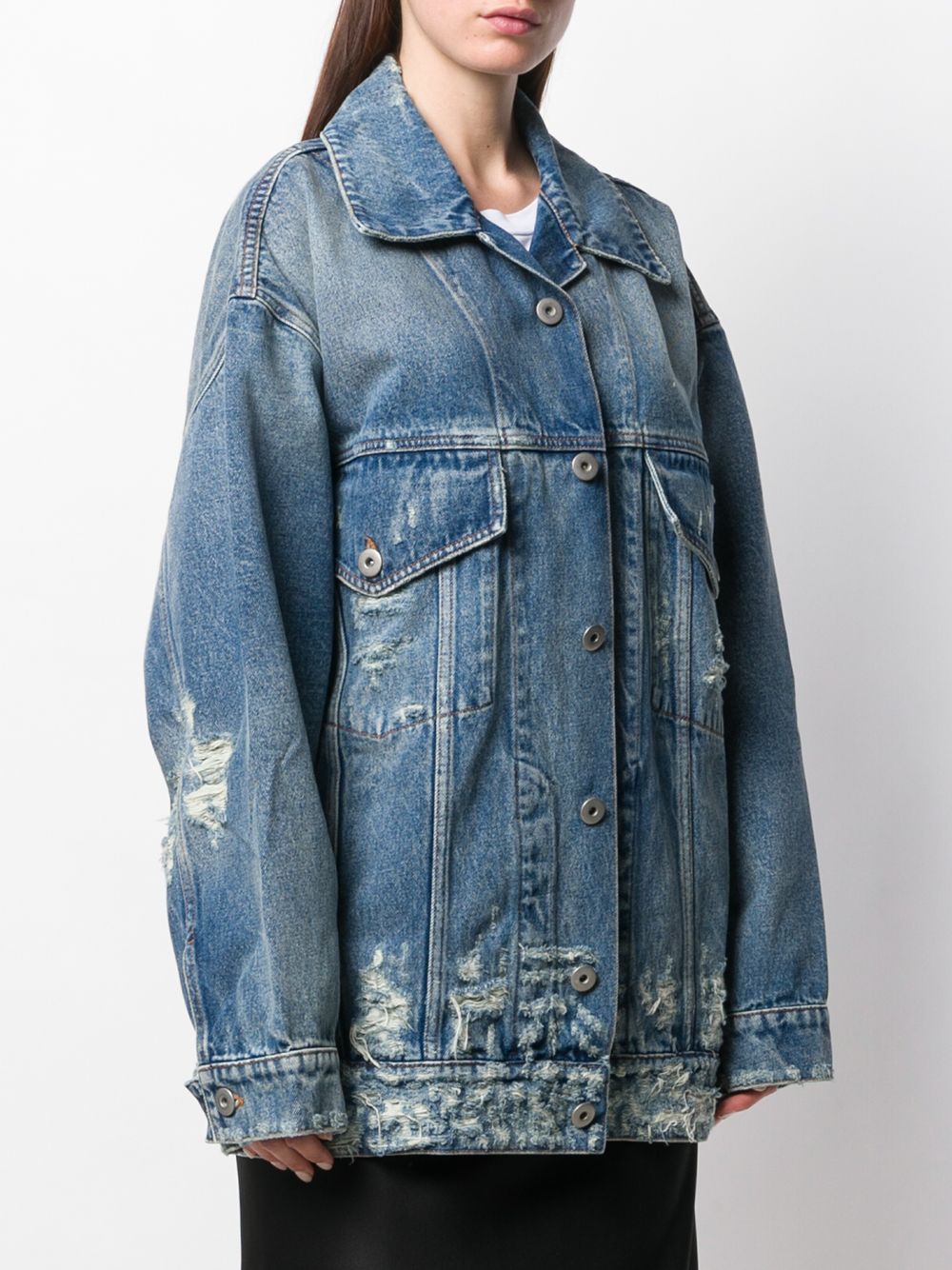 фото Faith Connexion удлиненная джинсовая куртка с эффектом потертости
