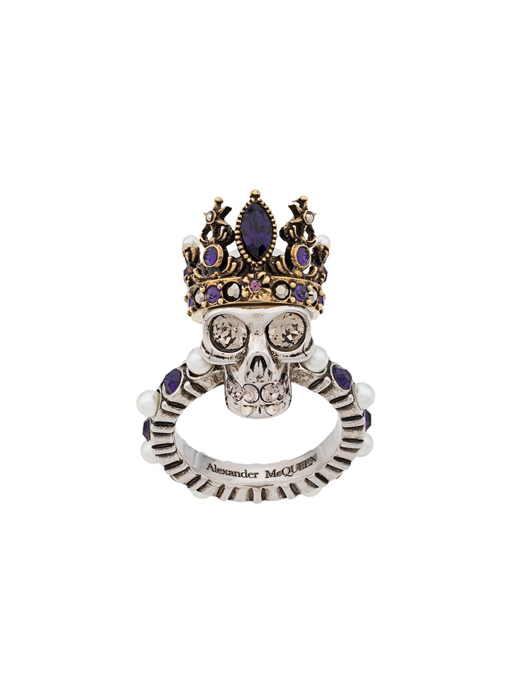 фото Alexander mcqueen кольцо queen skull