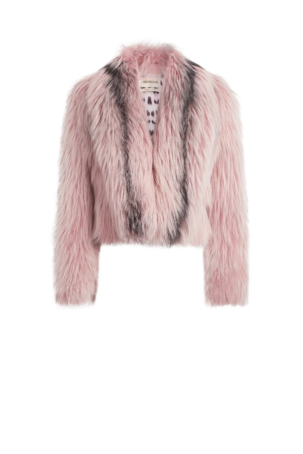 Click to view more detailed imagery on our partner's website Roberto Cavalli Marbled Fox Fur Bolero Jacket In Pink