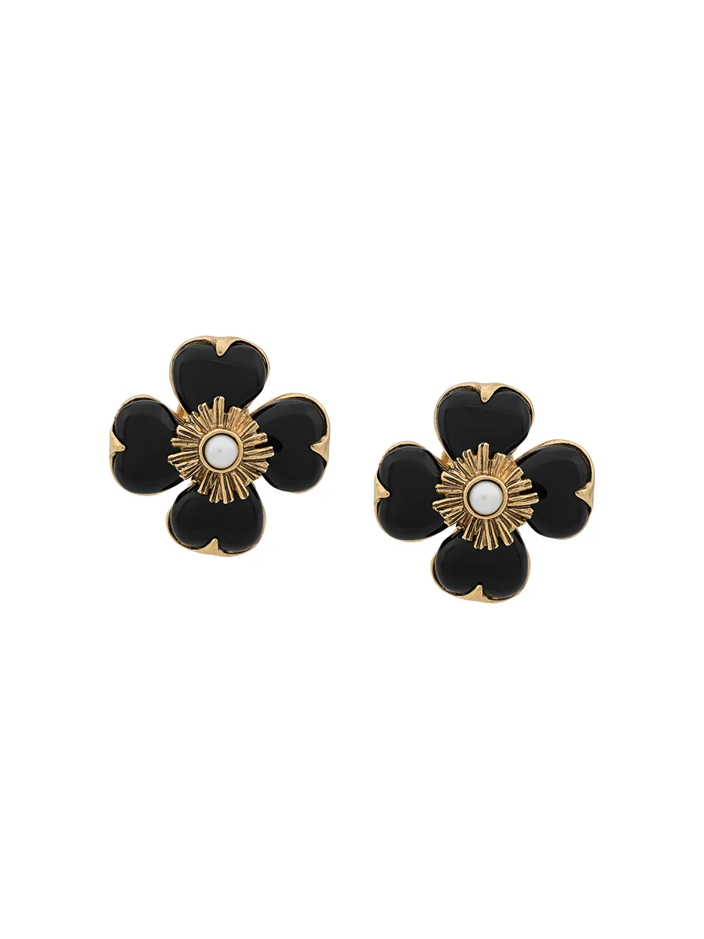 

Goossens flower earrings - Black