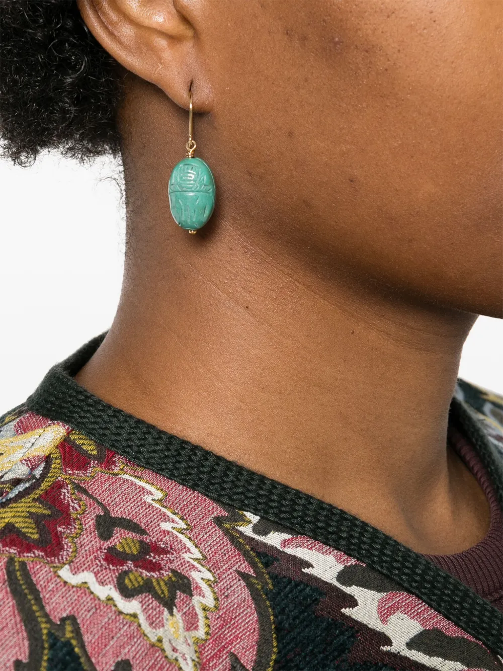  Aurelie Bidermann 18kt Scarabs Gelbgoldohrringe Mit Türkis 