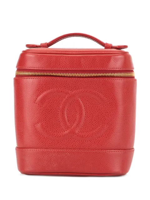 Chanel Pre Owned Cc Stitch Vanity Bag Farfetch