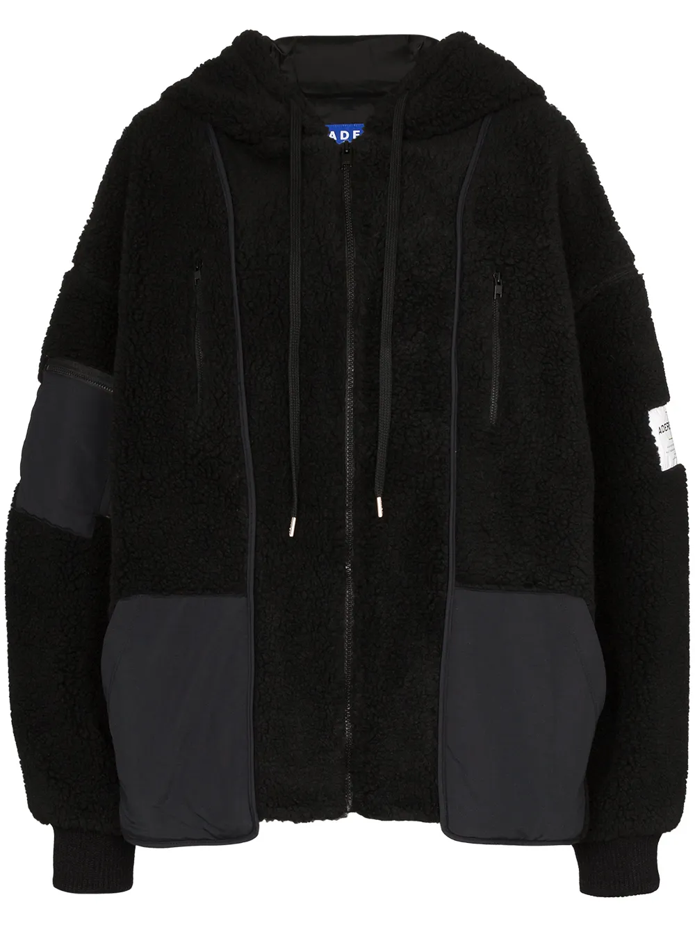Ader Error Jackets OVERSIZED FAUX SHEARLING HOODED JACKET