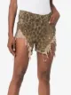 R13 leopard-print distressed shorts