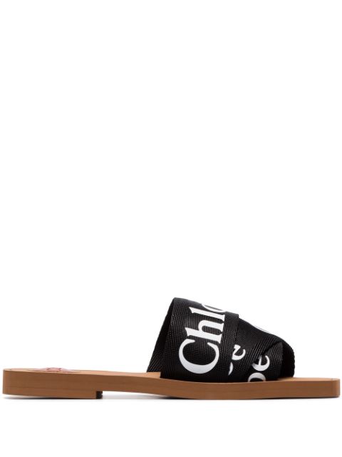 Chloé Woody-sandaler med logo