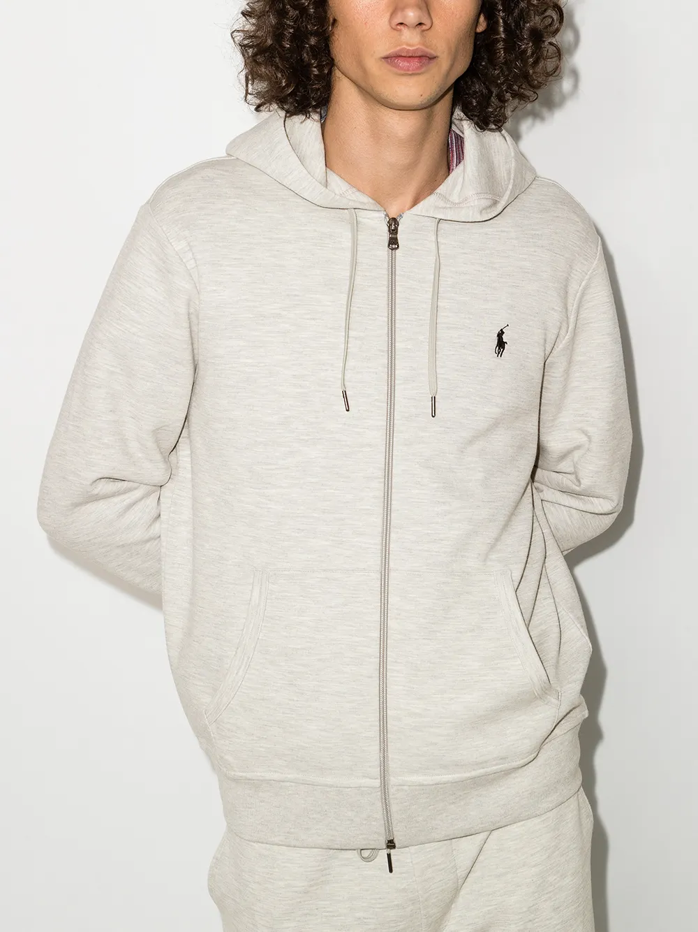 Image 2 of Polo Ralph Lauren logo-embroidered fleece hoodie