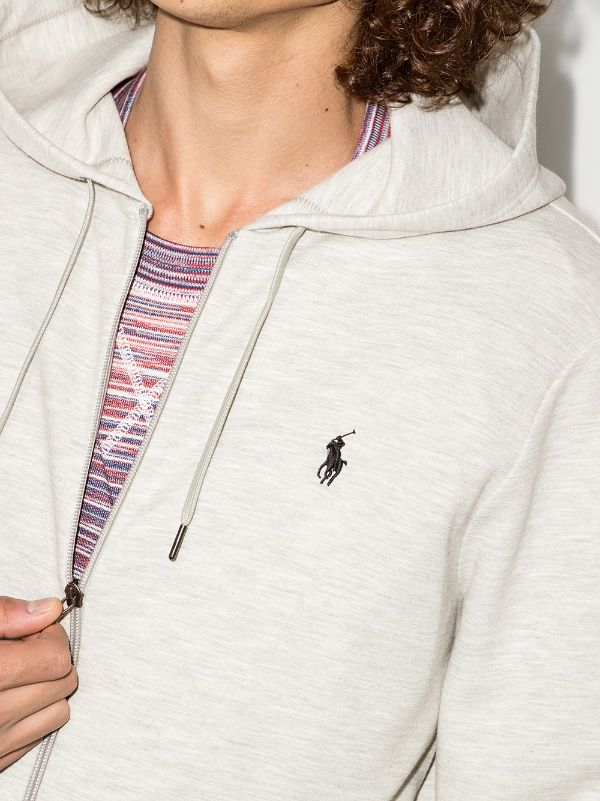 Shop Polo Ralph Lauren logo-embroidered fleece hoodie with Express Delivery  - FARFETCH