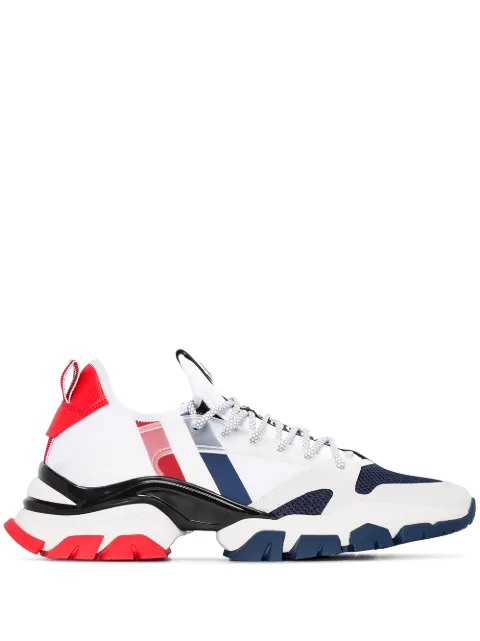 Click to view more detailed imagery on our partner's website Moncler Low-Top Sneakers Trevor Calfskin Logo White-Combo In 002 White