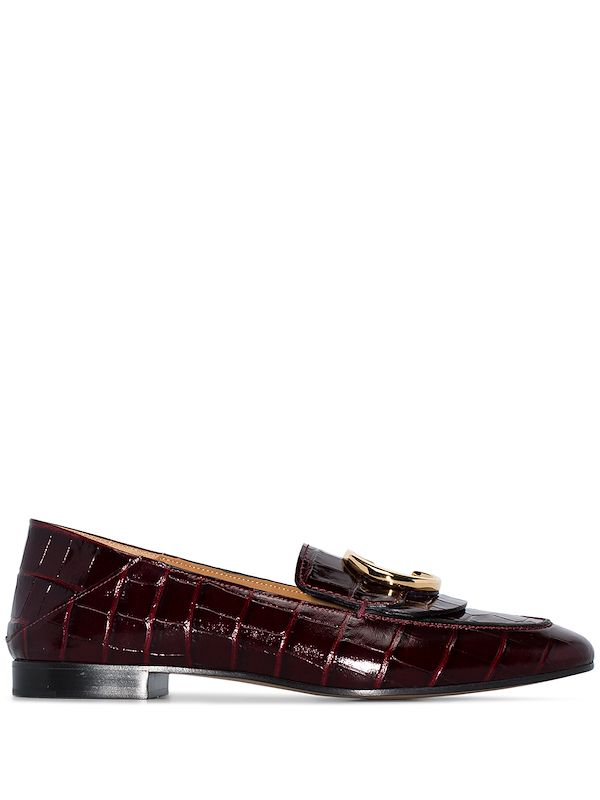 croc leather loafers