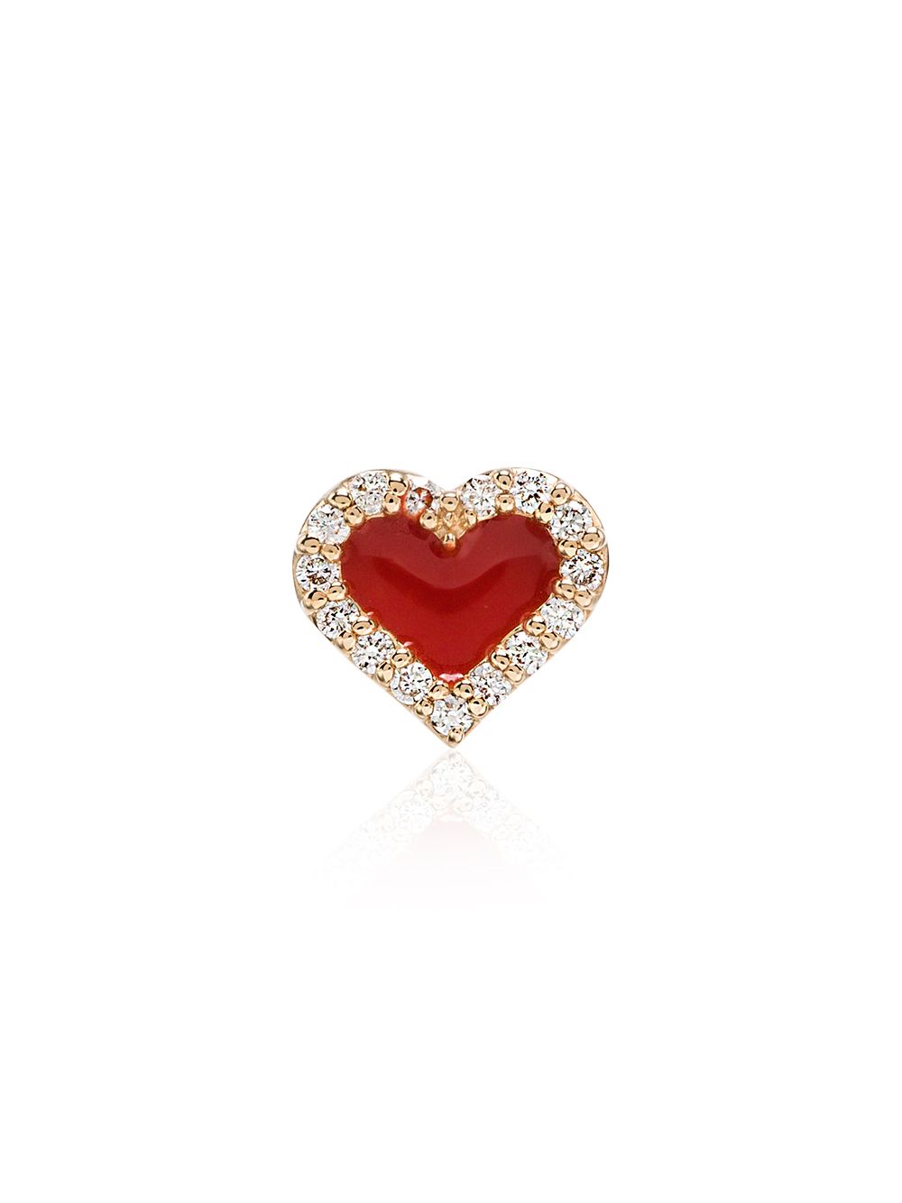 ALISON LOU ALISON LOU HEART MOTIF STUD EARRING - 红色