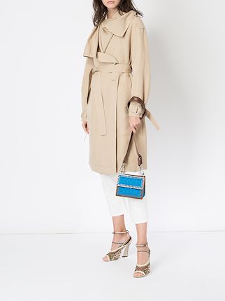 draped collar trench coat展示图