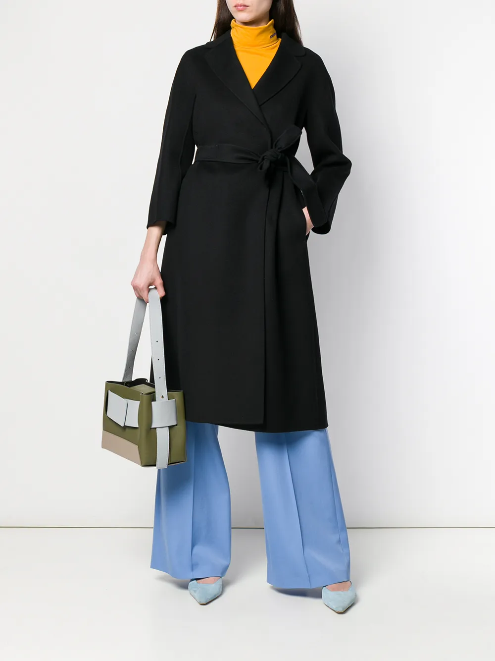 'S Max Mara Mantel met ceintuur Zwart