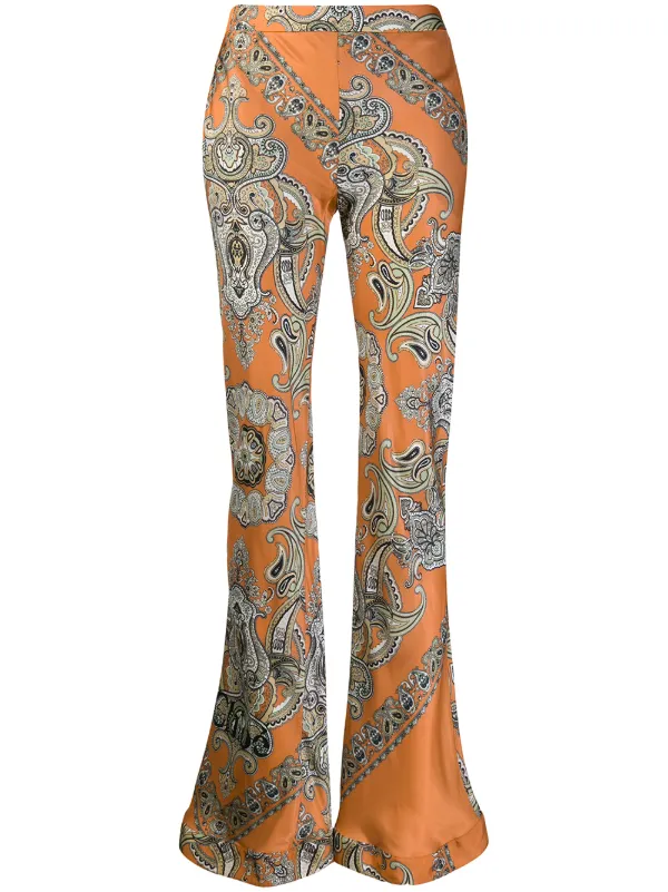 paisley flared trousers