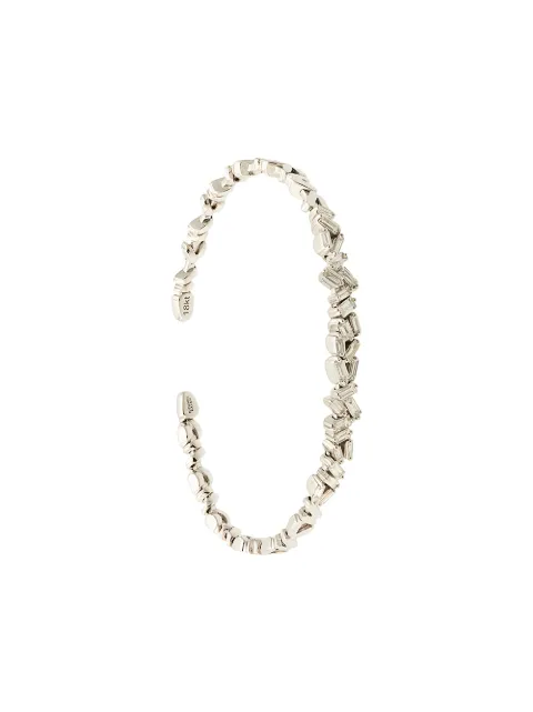 Suzanne Kalan brazalete Fireworks en oro blanco de 18kt con diamantes corte baguette
