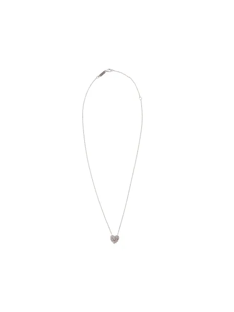 Suzanne Kalan 18kt white gold small angel diamond heart necklace