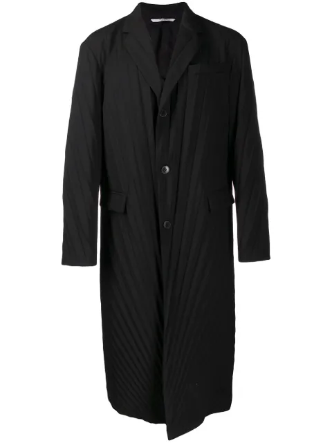 black pleated coat