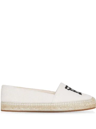 monogram motif cotton and leather espadrilles