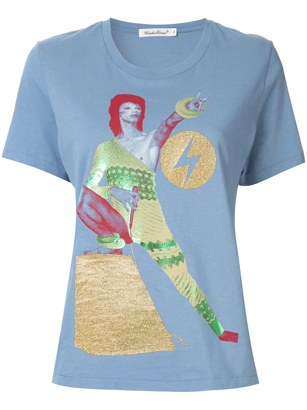 Undercover T-shirts UNDERCOVER BOWIE PRINT T-SHIRT - BLUE