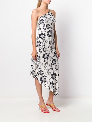 floral print one shoulder dress展示图