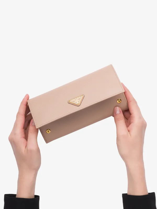 Prada Saffiano Logo Wallet | Pink | FARFETCH
