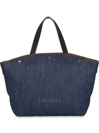 prada denim tote