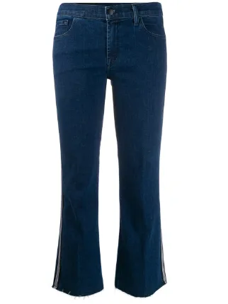 striped bootcut jeans