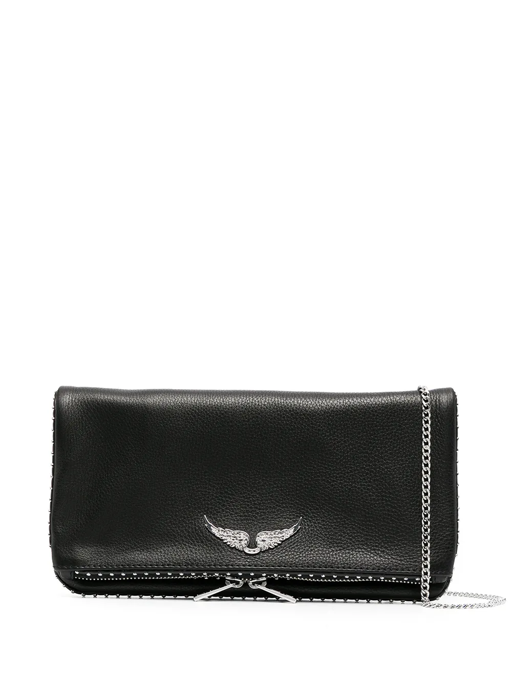 Shop Zadig & Voltaire Studded Clutch Bag In Black