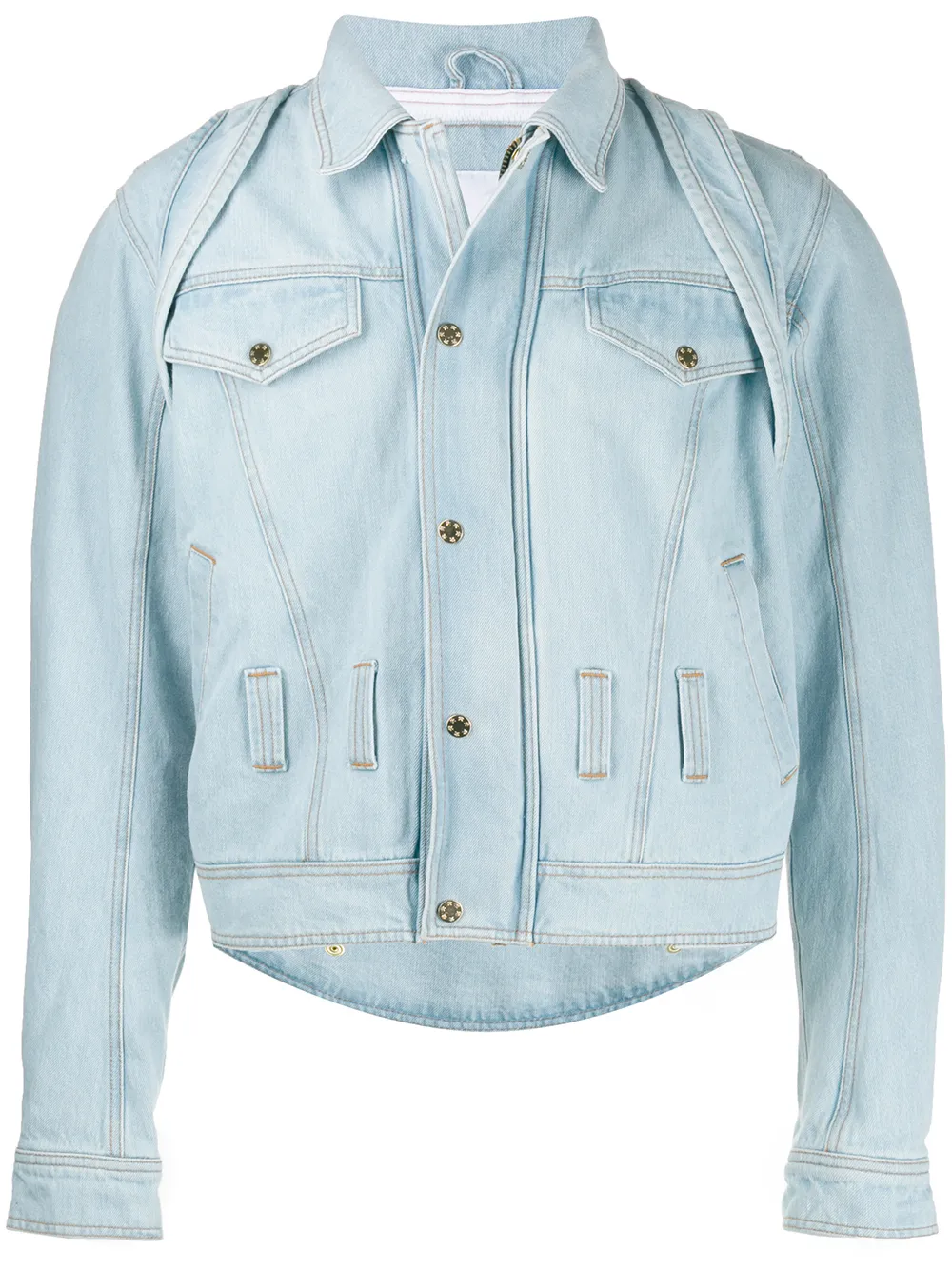 Gmbh Jeans GMBH JEANSJACKE MIT EINSÄTZEN - BLAU