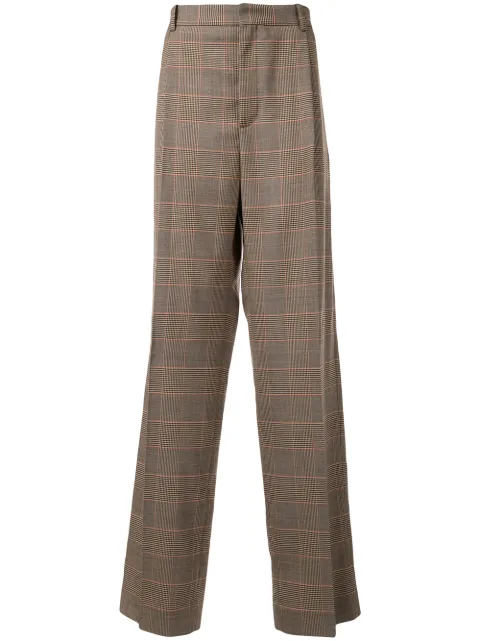Botter pantalon droit à carreaux