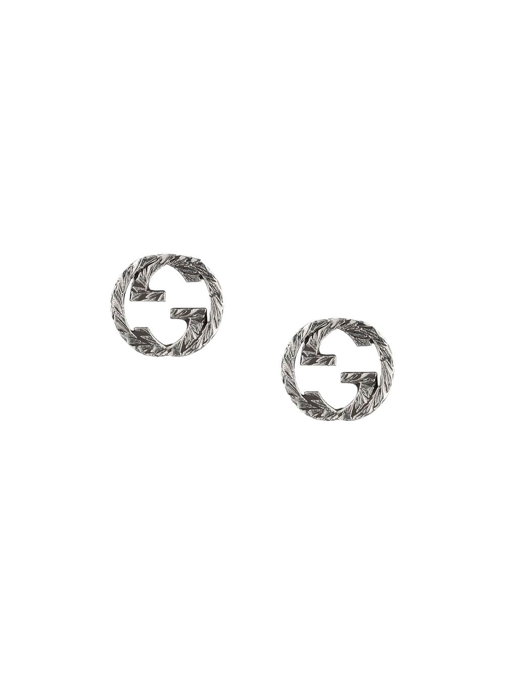 GUCCI earrings Silver Interlocking GG Logo Men Women Silver 925 W/Box  unused