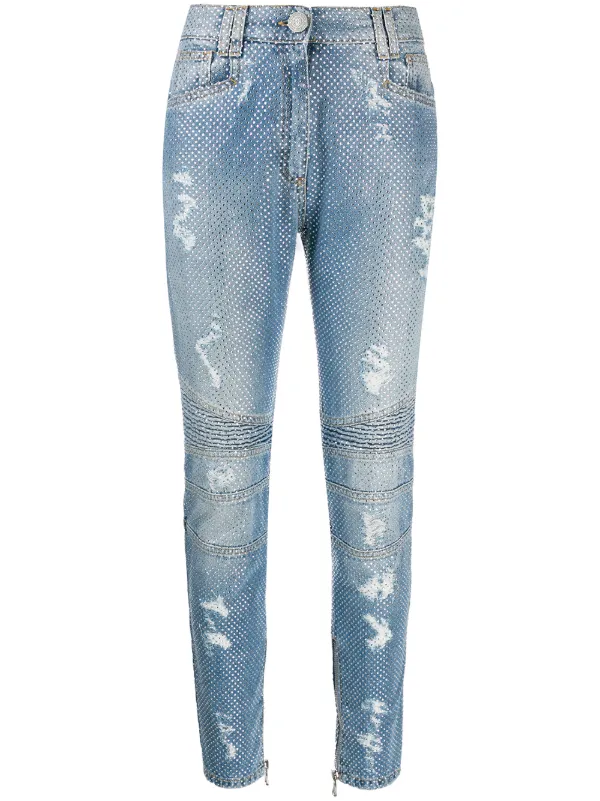 balmain embellished jeans