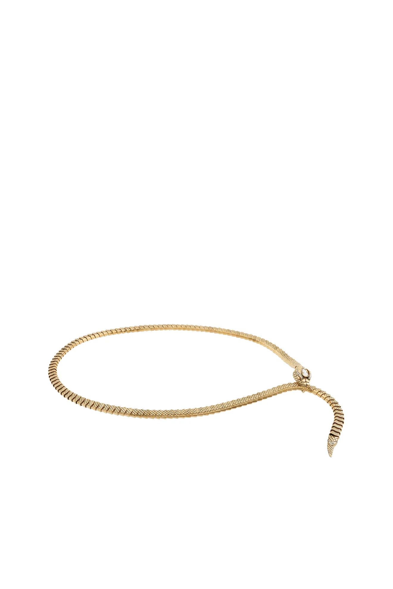Crystal-Embellished Snake Chain Belt 