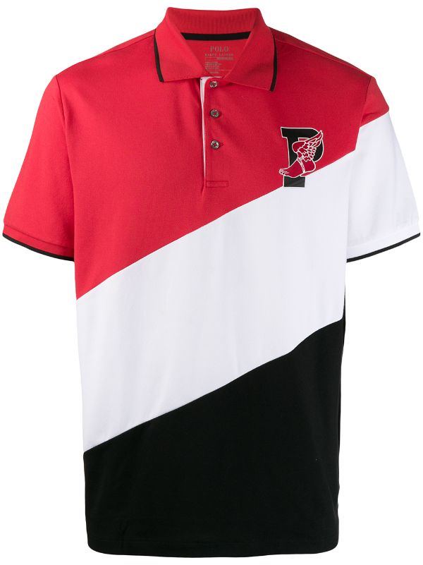 diagonal stripe polo shirt